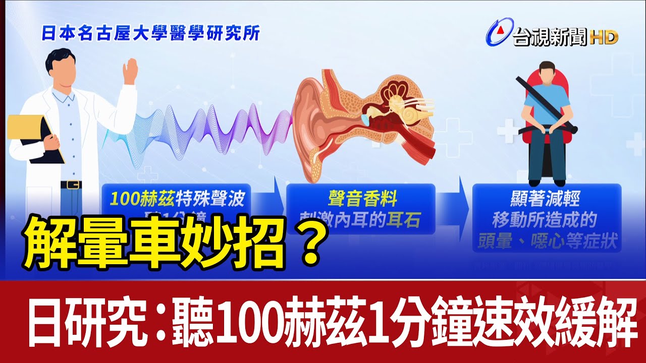 解暈車妙招？ 日研究：聽100赫茲1分鐘速效緩解