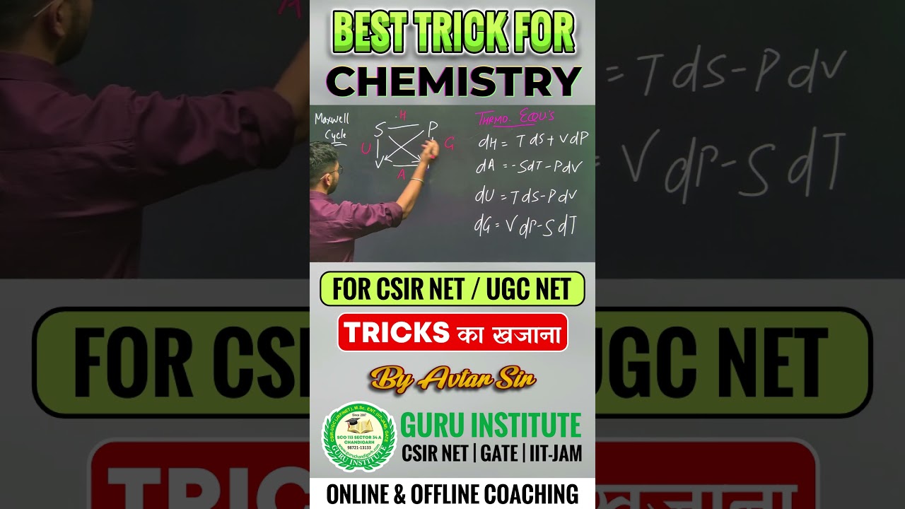 Chemistry Tricks – Thermodynamics | CSIR UGC NET Coaching in Chandigarh | Guru Institute
