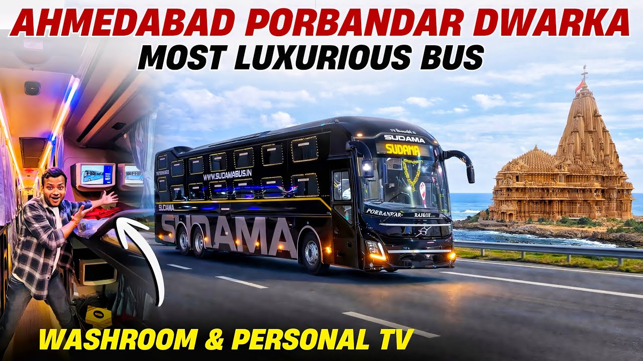 Ahmedabad To Porbandar In Sudama Travels Brand New Luxurious Volvo 9600 SLX Sleeper Bus 