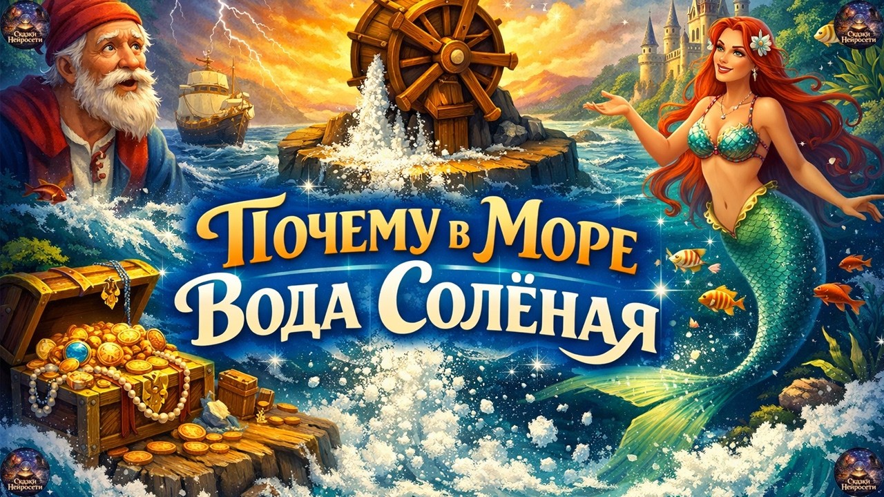 Сказка 📖✨ Почему в Море Вода Солёная 🐠🌊 Сказки Нейросети 🤖🪄