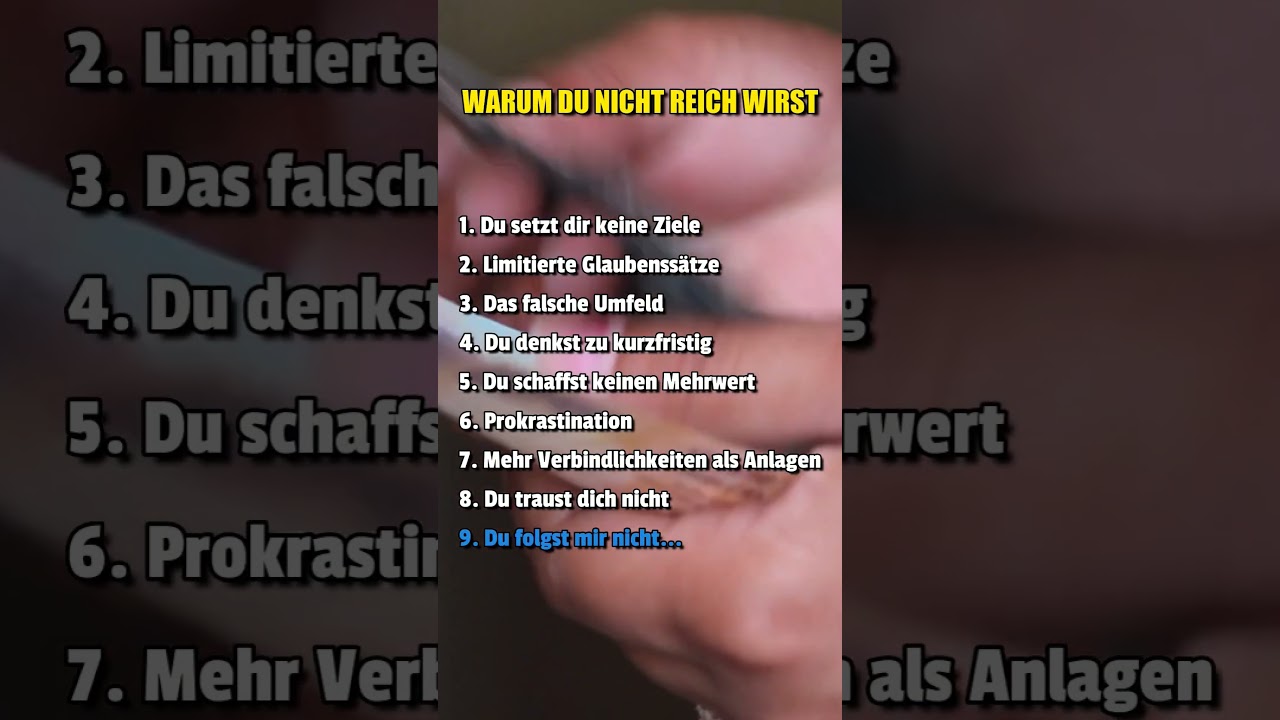 9 Gr&uuml;nde warum du nicht reich wirst #reichtum