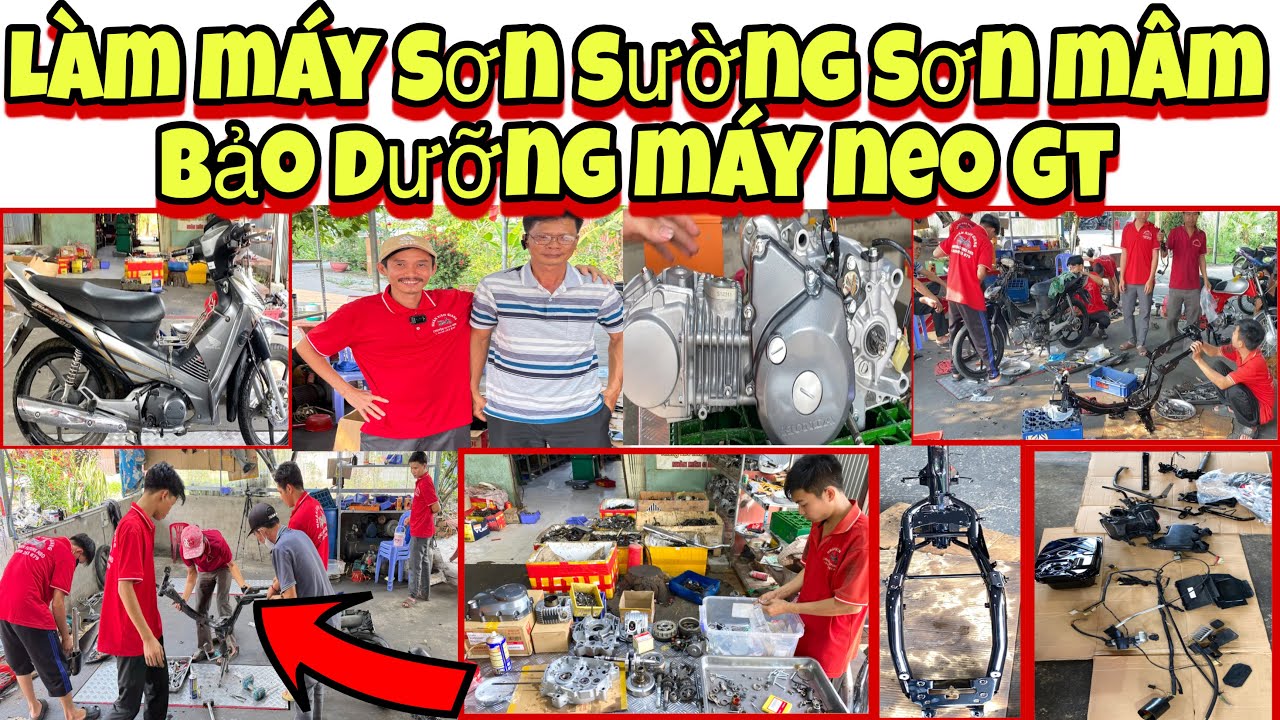 Clip 18/3 , Làm máy Sơn sường Sơn mâm bảo dưỡng máy neo Gt