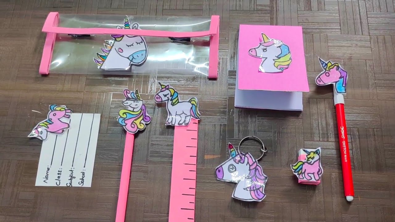 Home made unicorn stationary kit/DIY stationary kit/craft tamil