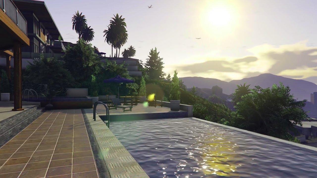 GTA V Franklin's Backyard Swimming Pool Ambience