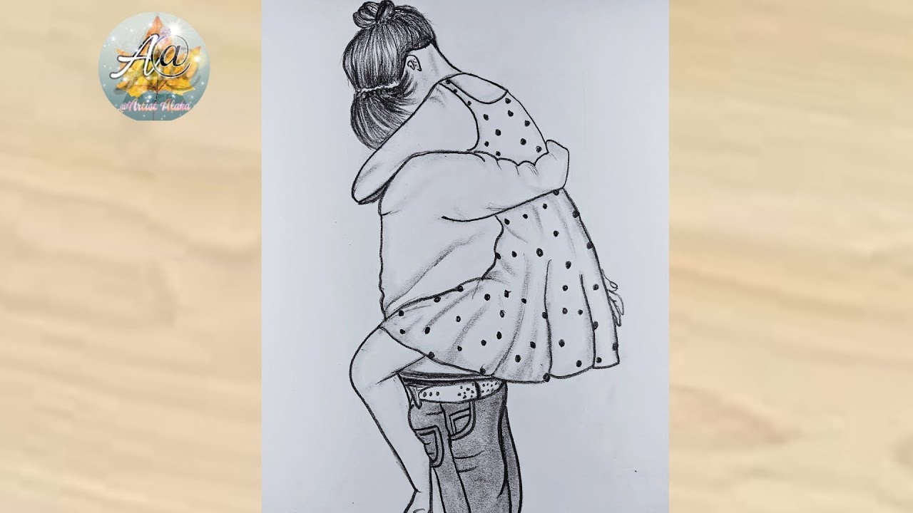 Valentine's Day 2026 -Happy Hug day drawing ll How to draw a Hugging couple Step By Step easy