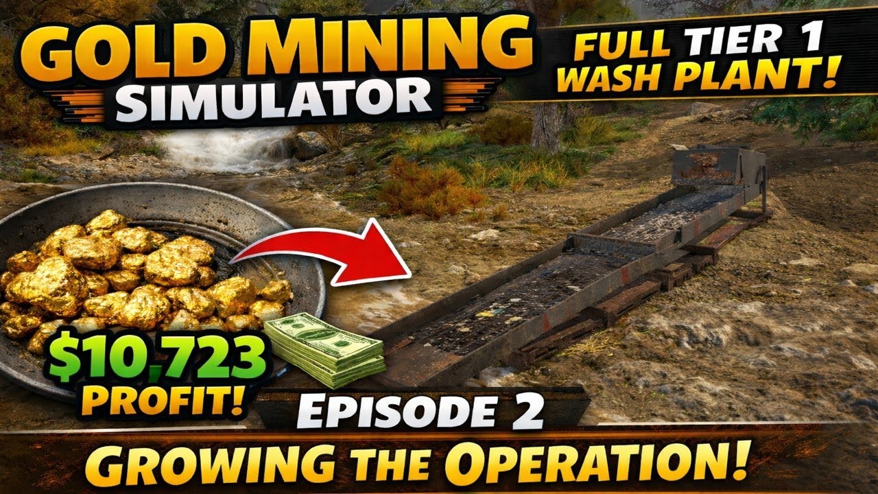 Gold Mining Simulator EP 2 | Full Tier 1 Wash Plant & $10,723 Profit!