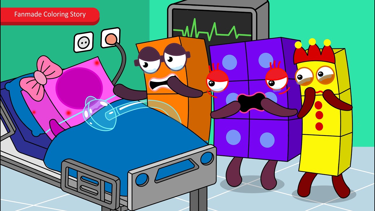 Unconscious! Poor My Poor Little Baby! | Numberblocks Fanmade Coloring Story