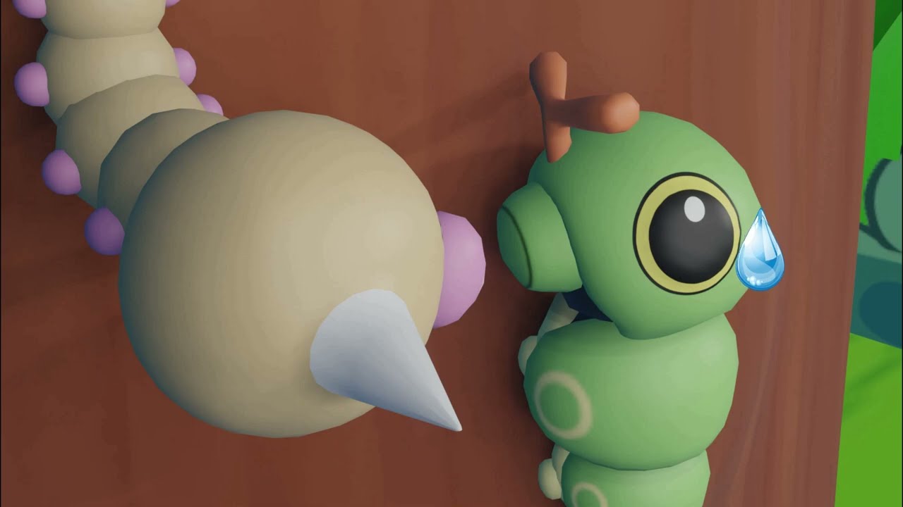 Caterpie vs Weedle - animación Blender