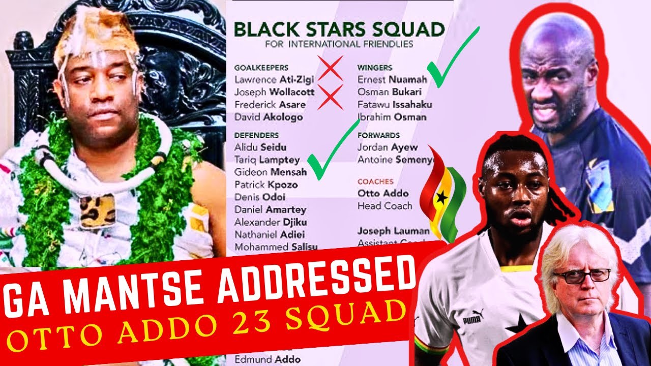 BLACK STARS SQUAD GA MANTSE… KEY MIDFIELDER INJURED & RULES OUT OTTO ADDO COURTESY VISIT..REALMADRID