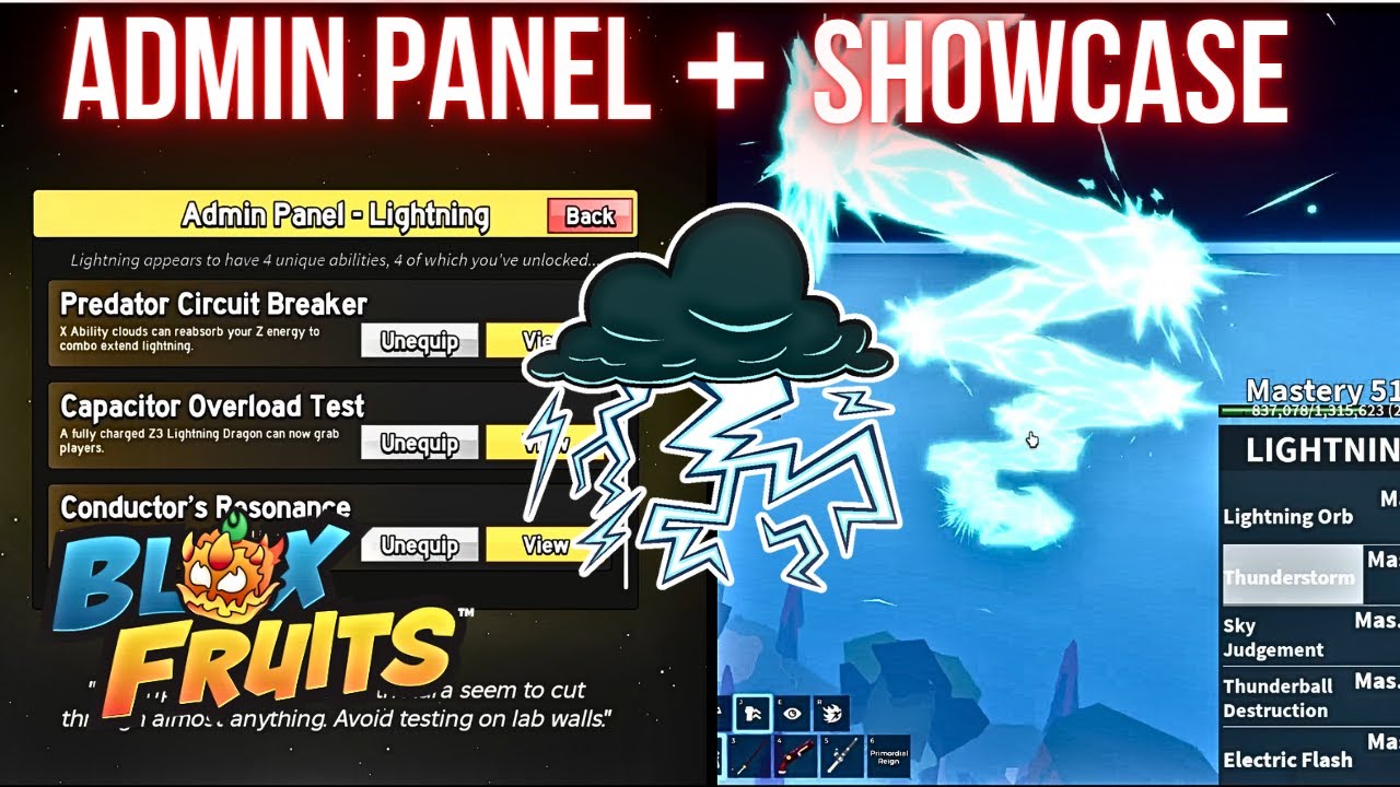 Lightning Admin Panel + Full Showcase | Blox Fruits