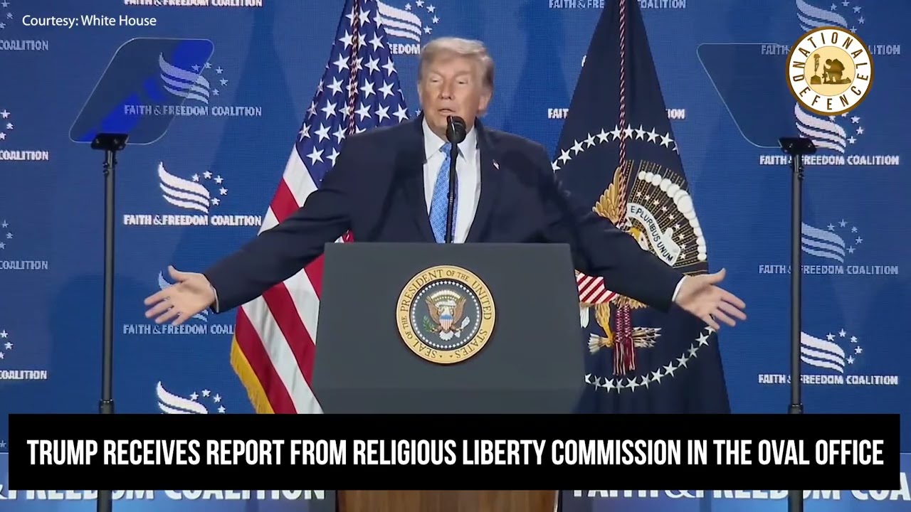 Trump Receives Report From Religious Liberty Commission In Oval Office Anti Semitism Law