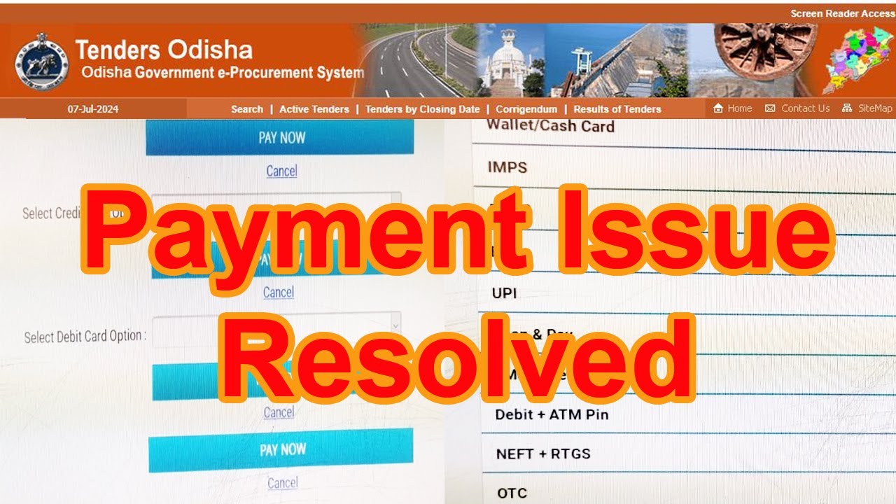e tender online payment problem | Tender filing me payment problem | payment problem