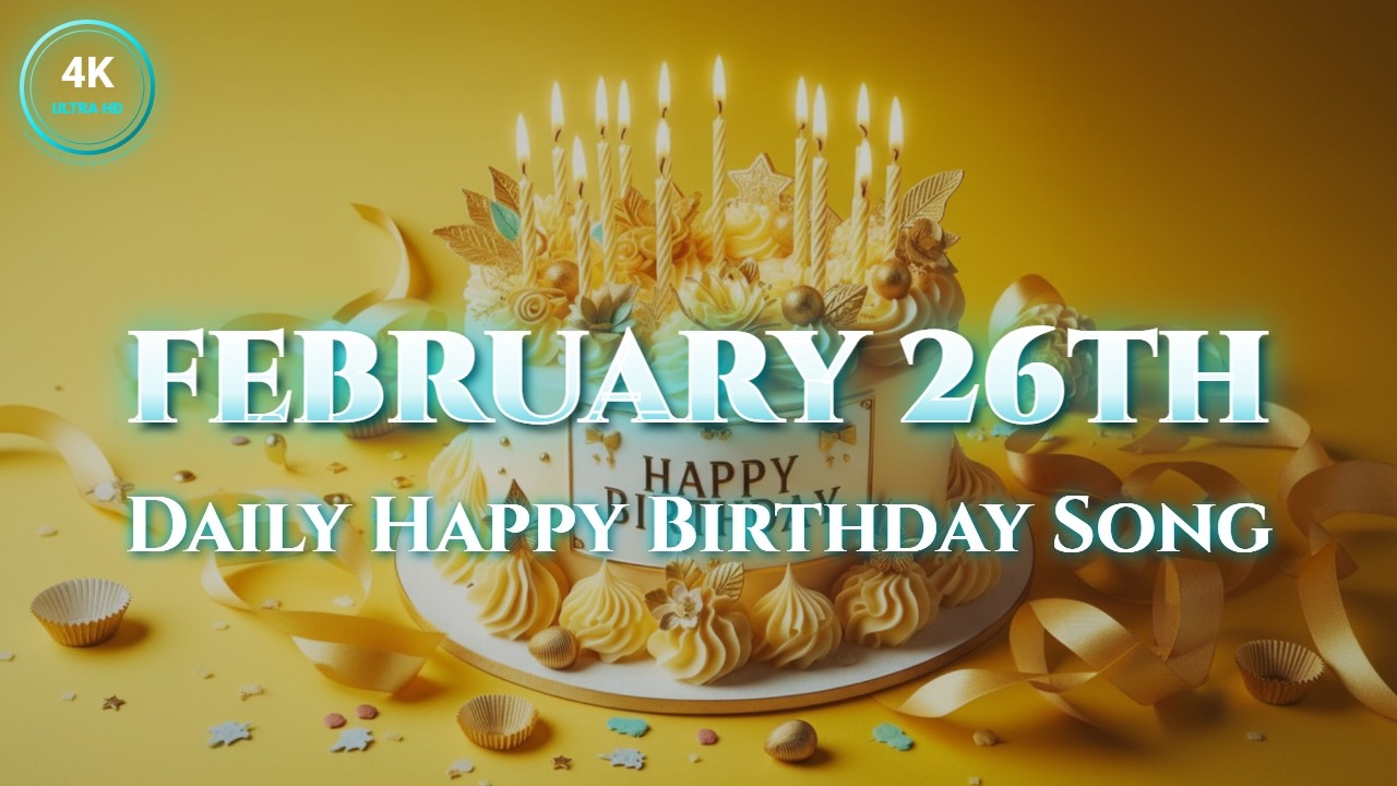 Happy Birthday February 26th 🎸 Acoustic Guitar Birthday Song (4K Edition)