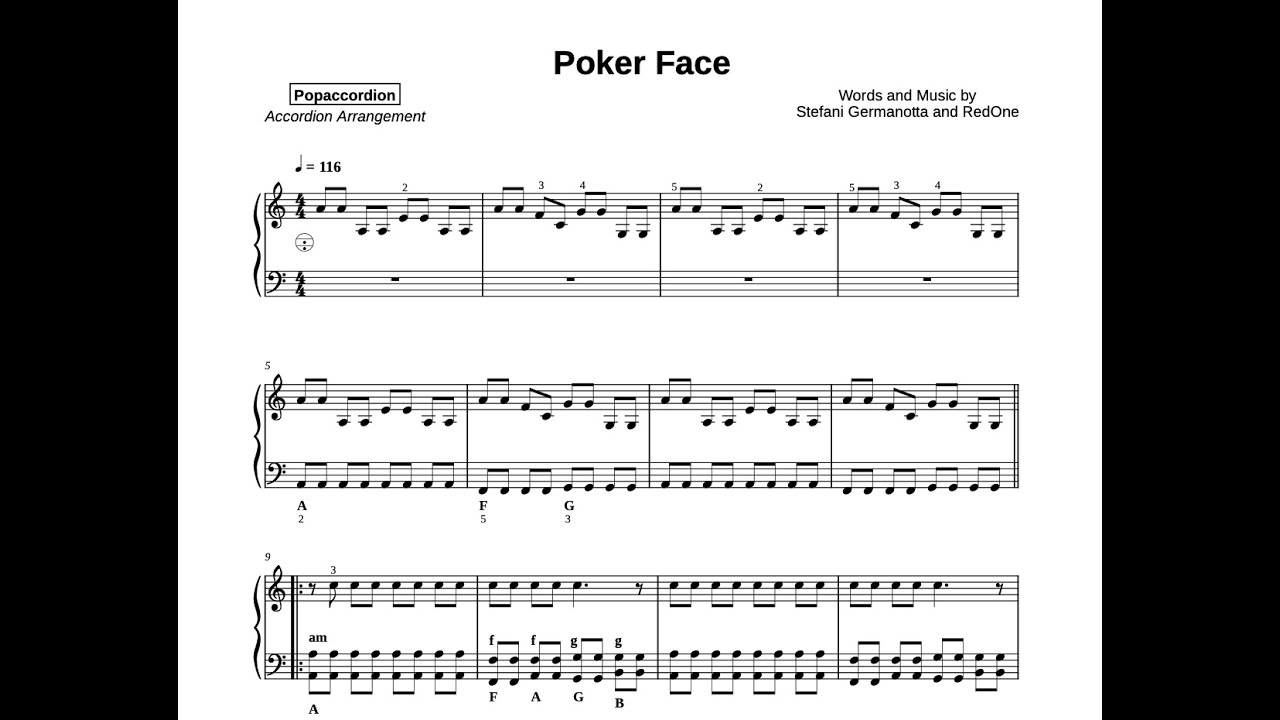 Poker Face, Lady Gaga  Akkordeoncover, Popaccordion best covers of popsongs
