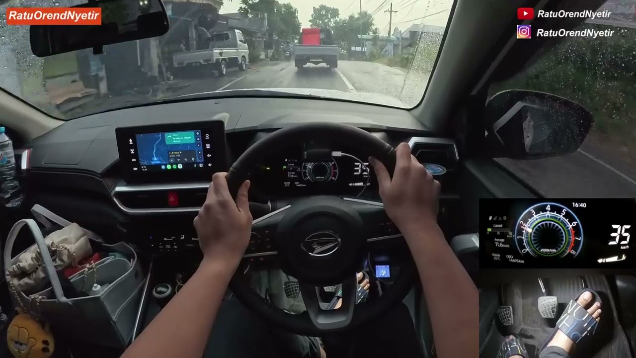 #658 - HUJAN DERAS TAHAN NAFSU UNTUK NYALIP - ROCKY 1.2 X M/T -  POV DRIVING INDONESIA