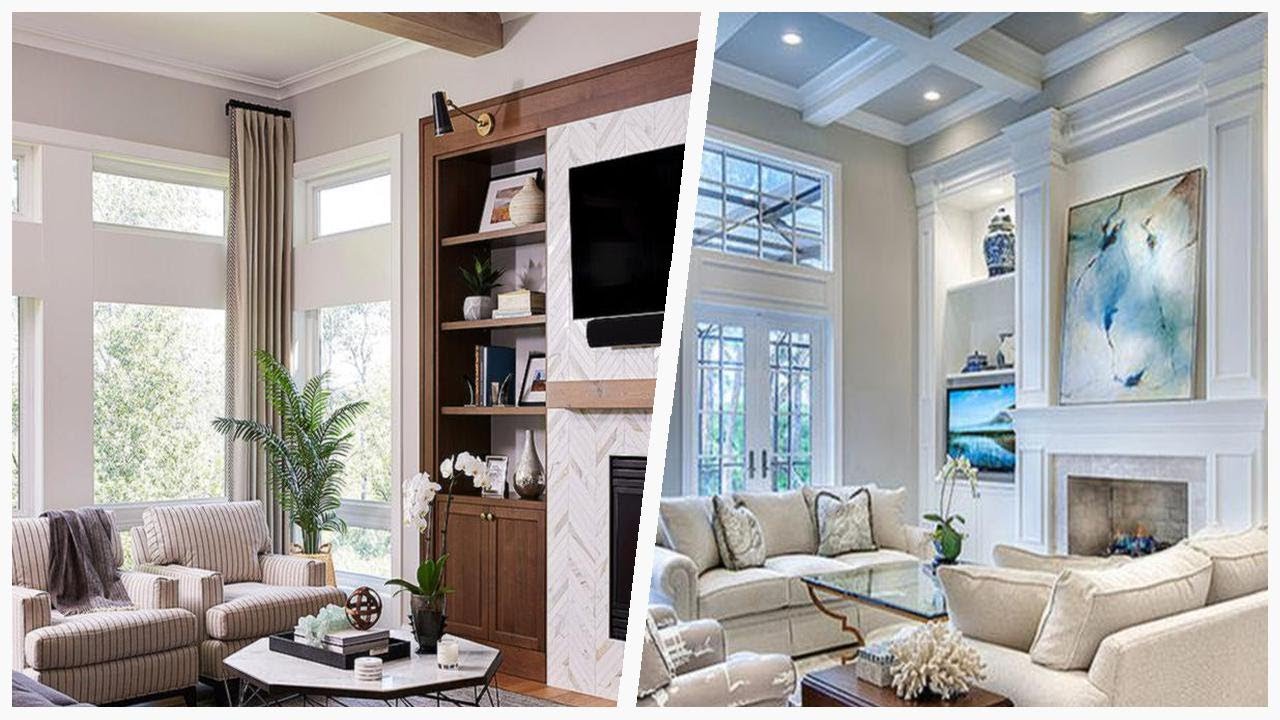 75 Transitional Living Space With A Tile Fireplace Design Ideas You'll Love 🏡