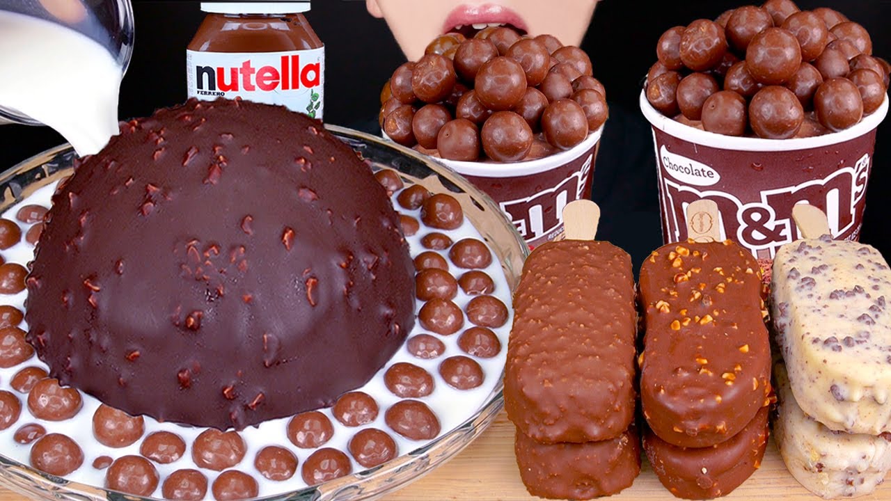 ASMR MALTESERS KITKAT MAGNUM HAAGEN-DAZS CHOCOLATE ICE CREAM DESSERT MUKBANG몰티져스 킷캣 먹방 EATING SOUNDS