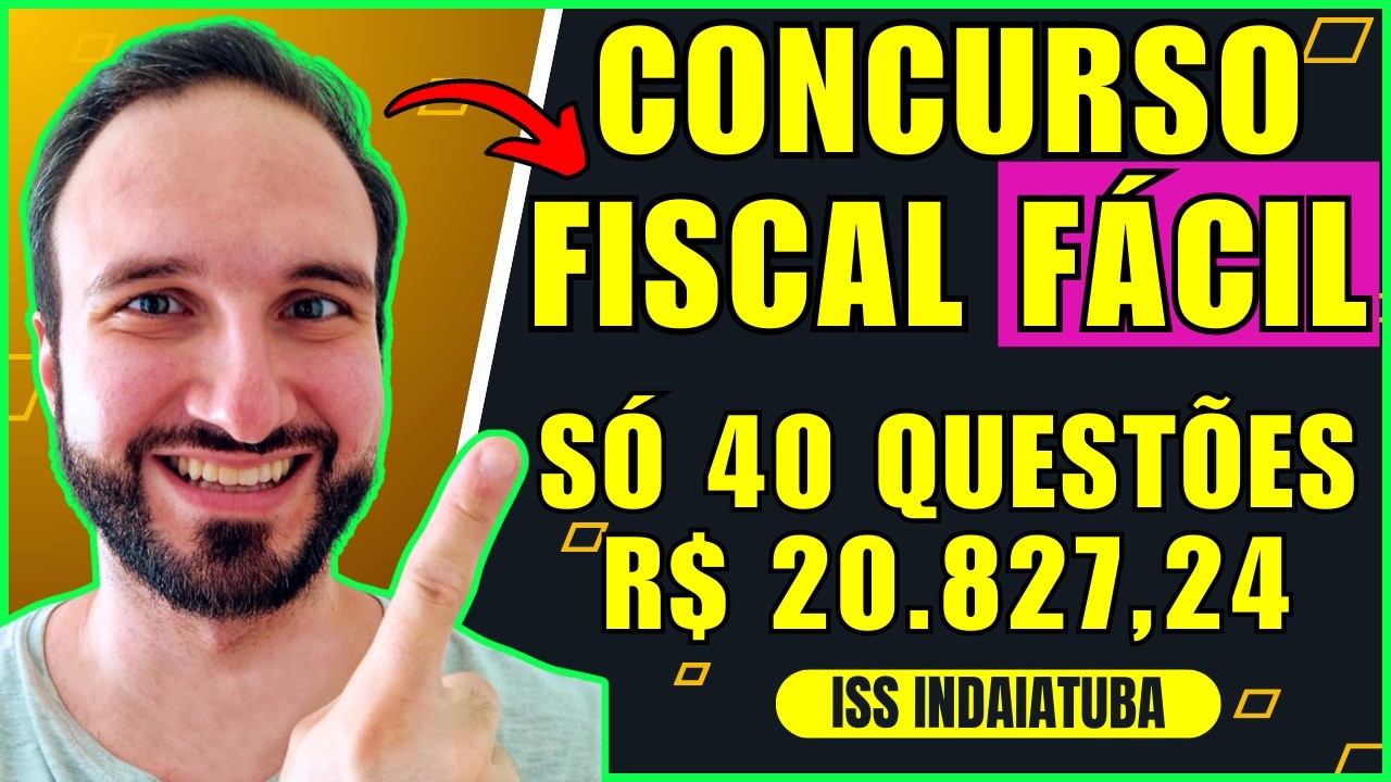 R$20.827 DE SALÁRIO E SÓ 5 DISCIPLINAS FÁCEIS 🔴 ISS Indaiatuba | Concurso Auditor Fiscal Municipal