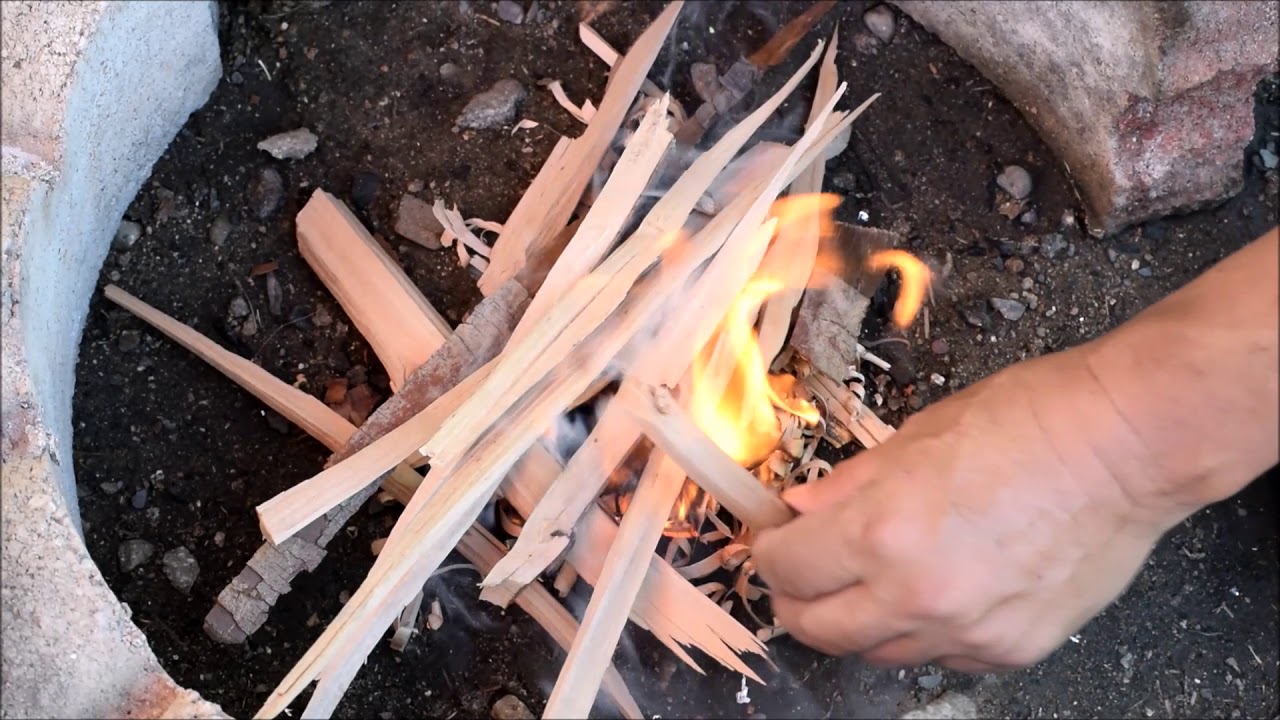 Self igniting flint and steel fire, an excerp.