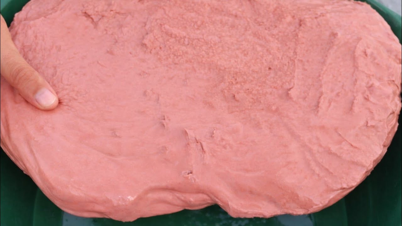 New : red mud smashing video dry tub crumbling #asmr# satisfying 