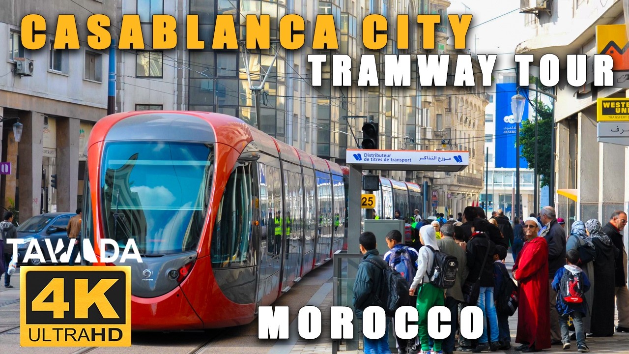 CASABLANCA City Tramway T3 tour - Morocco 4K UHD