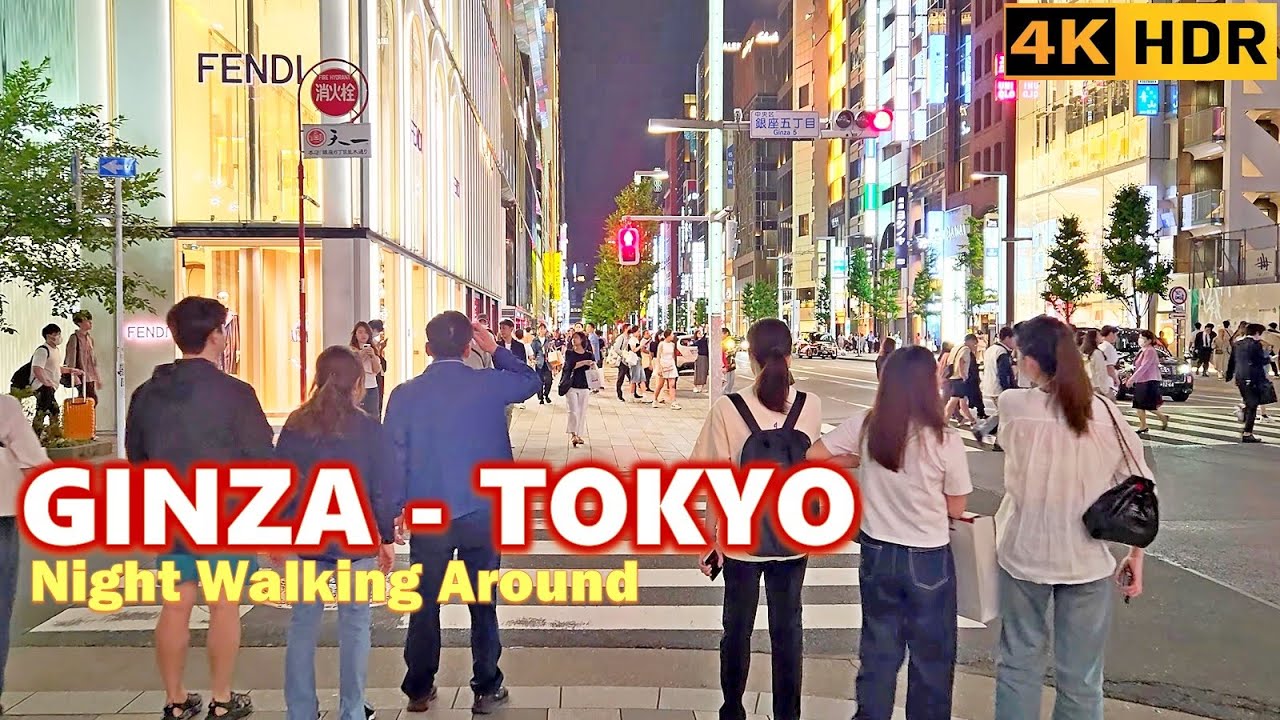 Night walking around GINZA Street ‼️ Tokyo - Japan #japanwalkingtour #japanwalk [4K HDR]