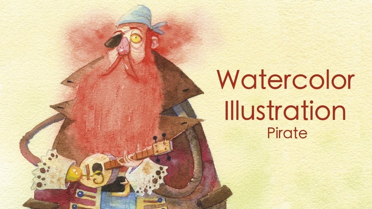 Watercolor Illustration - Pirate