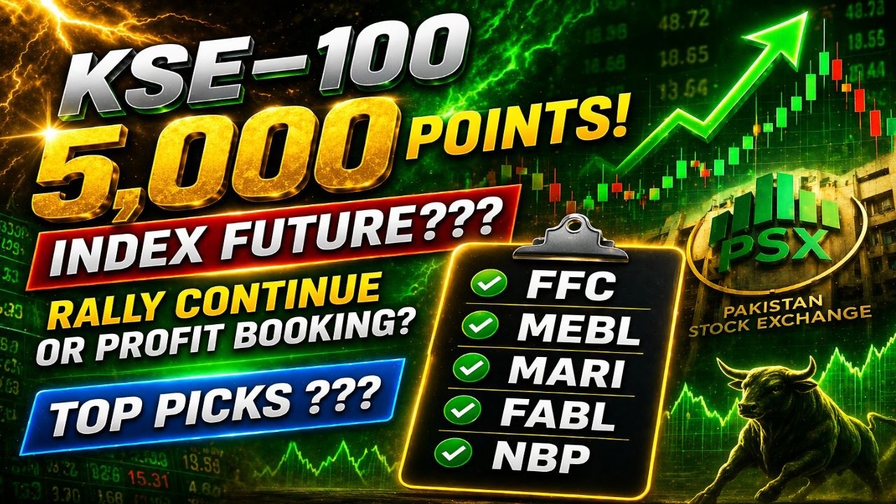 KSE100 INDEX | 5000 POINTS + | FFC MARI MEBL UBL HBL NBP FABL GAL SAZEW OGDC PPL PSO NRL PRL BOP NPL