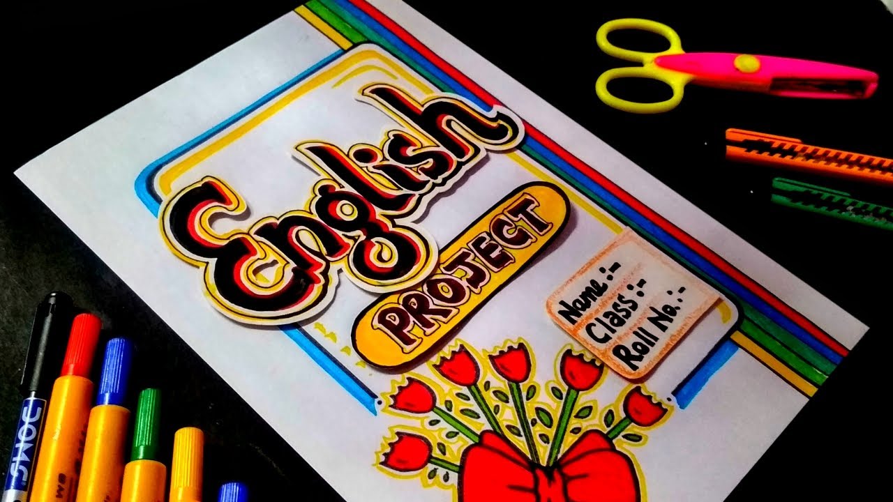 English Project File Front Page Design | How to Make Cover Page for English Project | Front Page Art