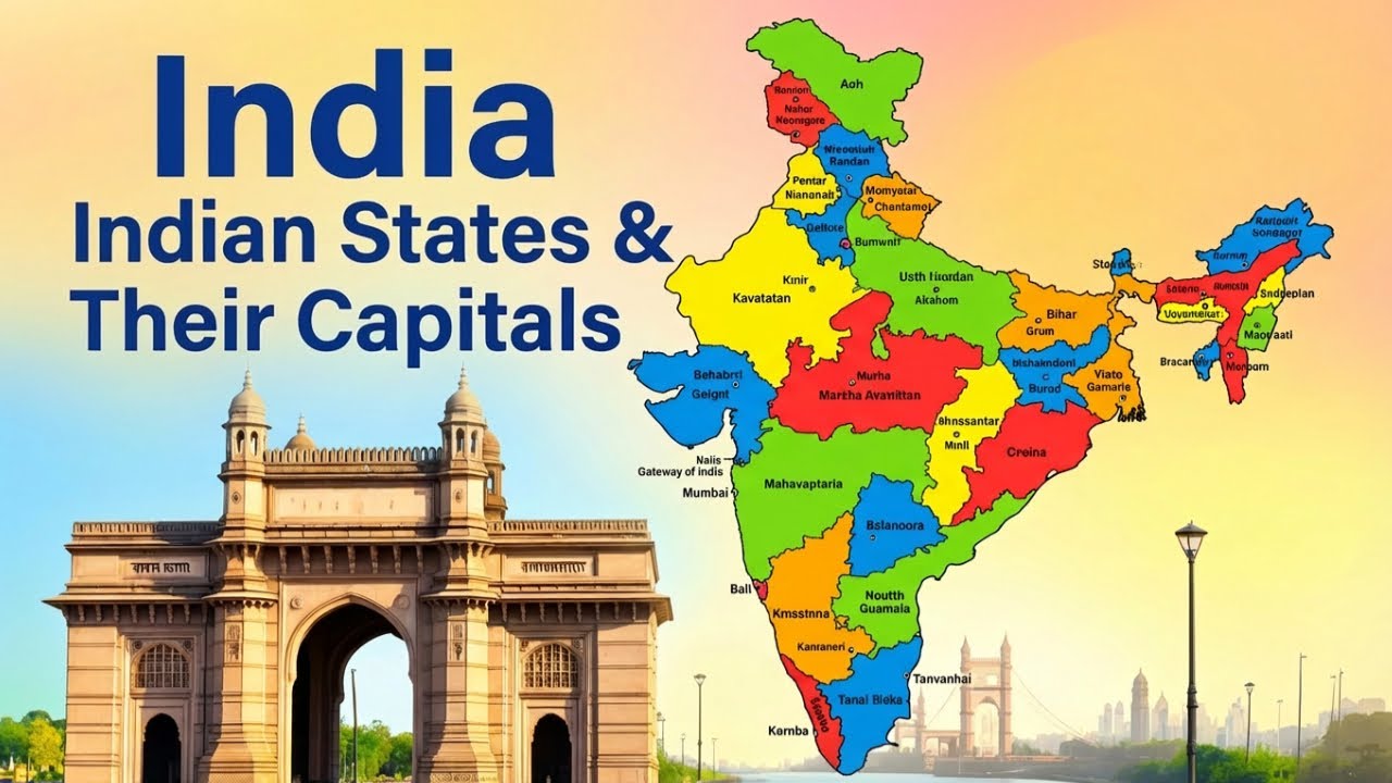 India - Indian States & Their Capitals - India Map | GK Video | 1.2M #gk