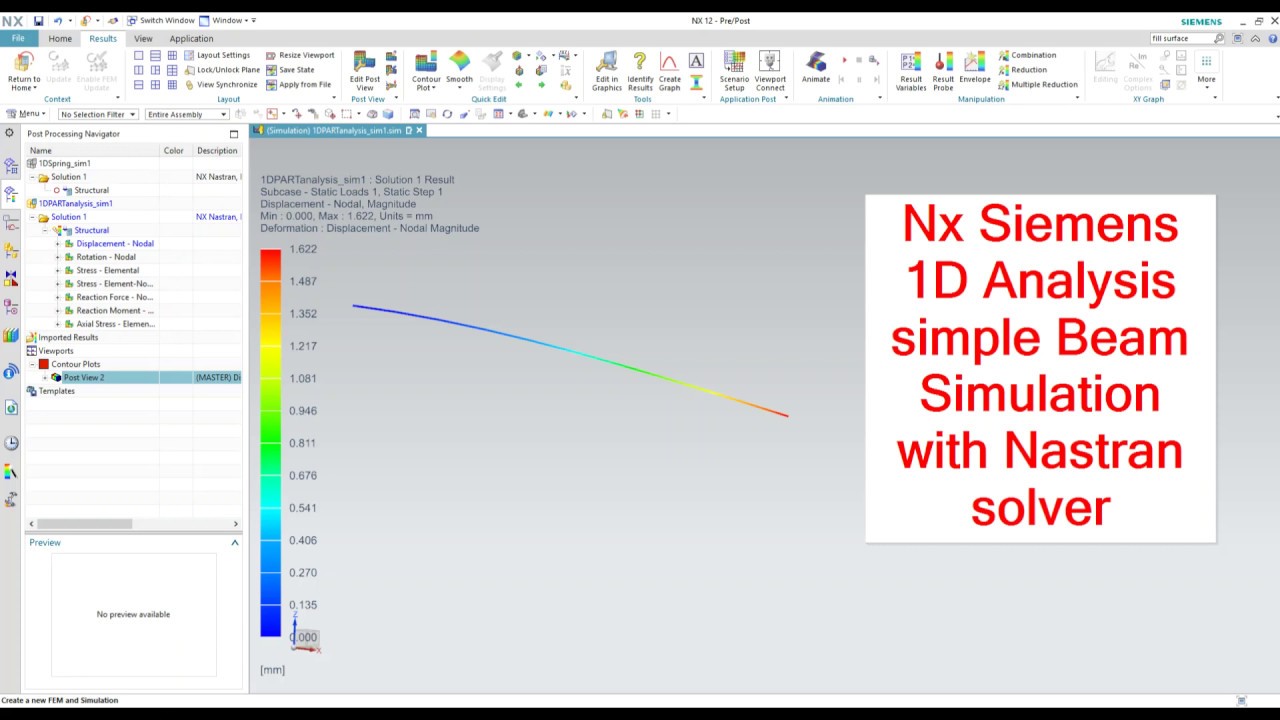 NX siemens basic Beam curve 1D  Analysis FEA Nastran Solver Simulation