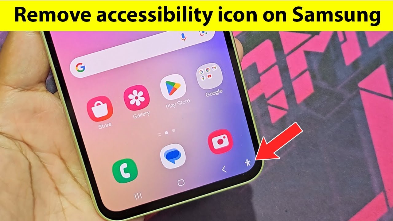 How to remove accessibility icon on samsung phone