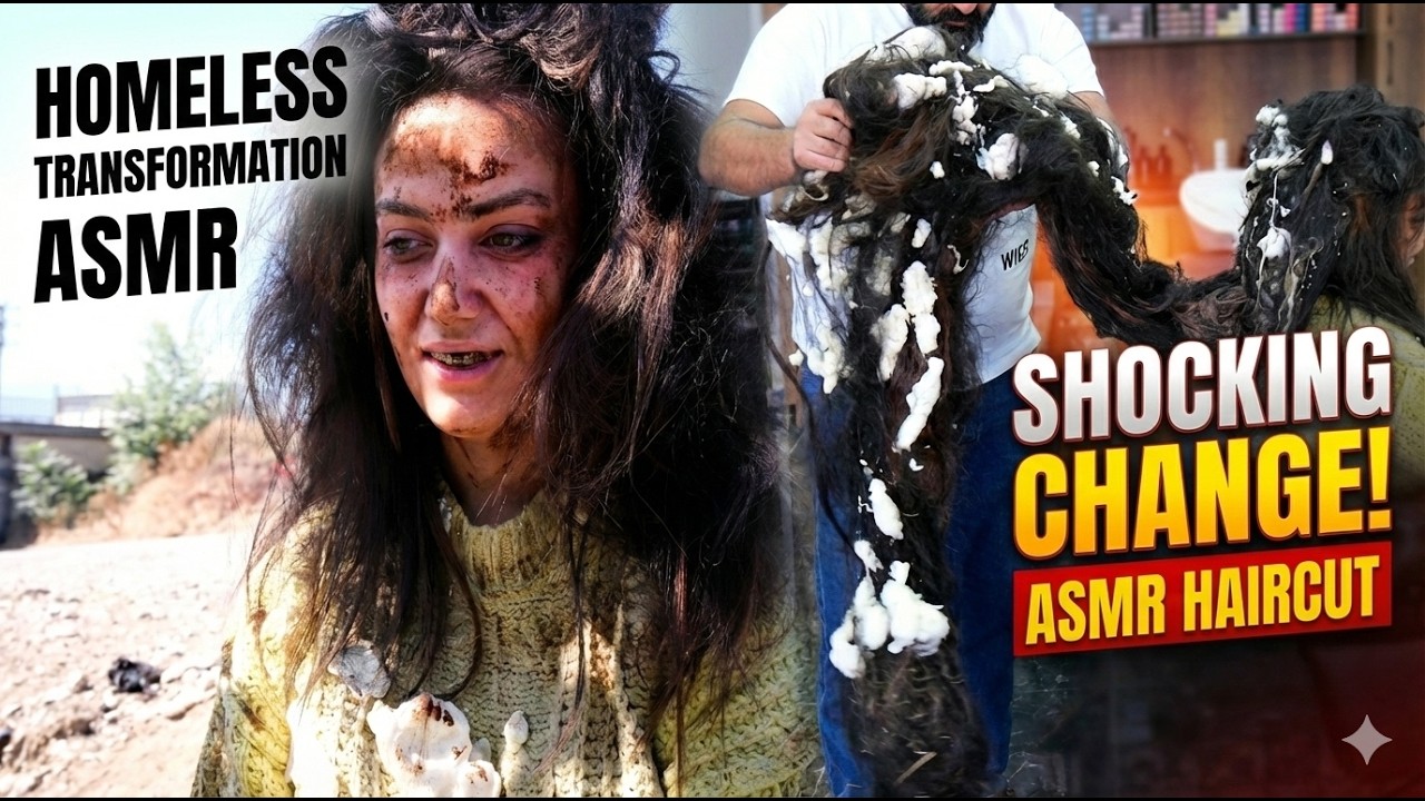 From Street to Stunning: ASMR Homeless Hair Transformation! (You Won't Believe Her New Look!)