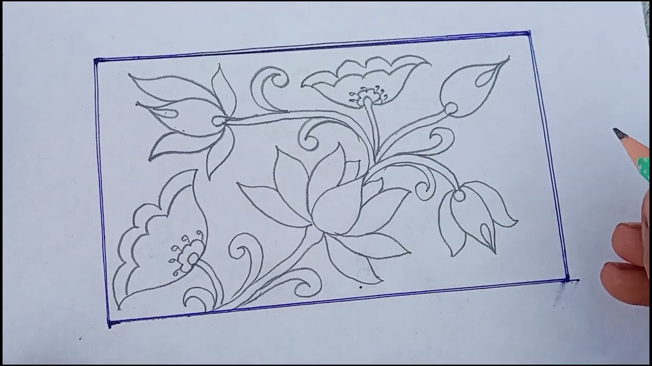 Lotus Flower Drawing Easy Step By Step / कमल का फूल कैसे बनाएं 2026 /How To Draw Lotus For Exam 2026