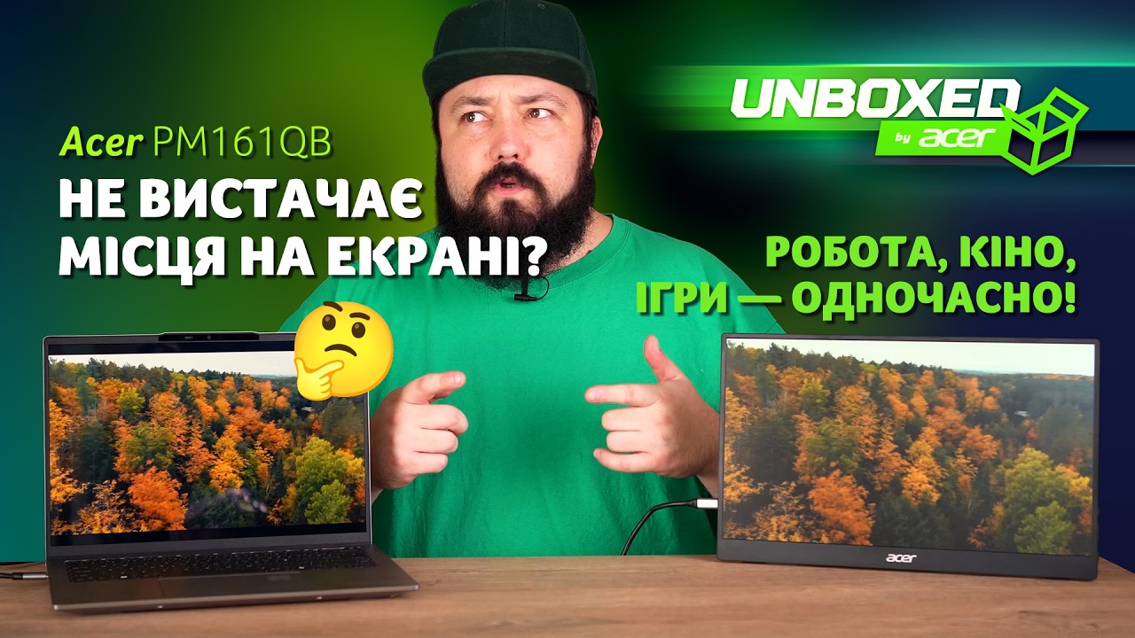 Додай екранного простору з з портативним монітором Acer PM161QB1