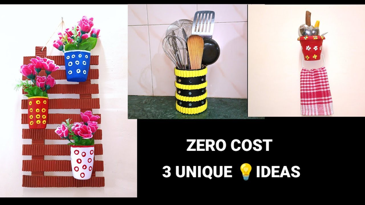 3 Unique💡Ideas Using Waste Materials/Best Out Of Waste/Diy/Wall Hanging Ideas/organizers Ideas/Craft