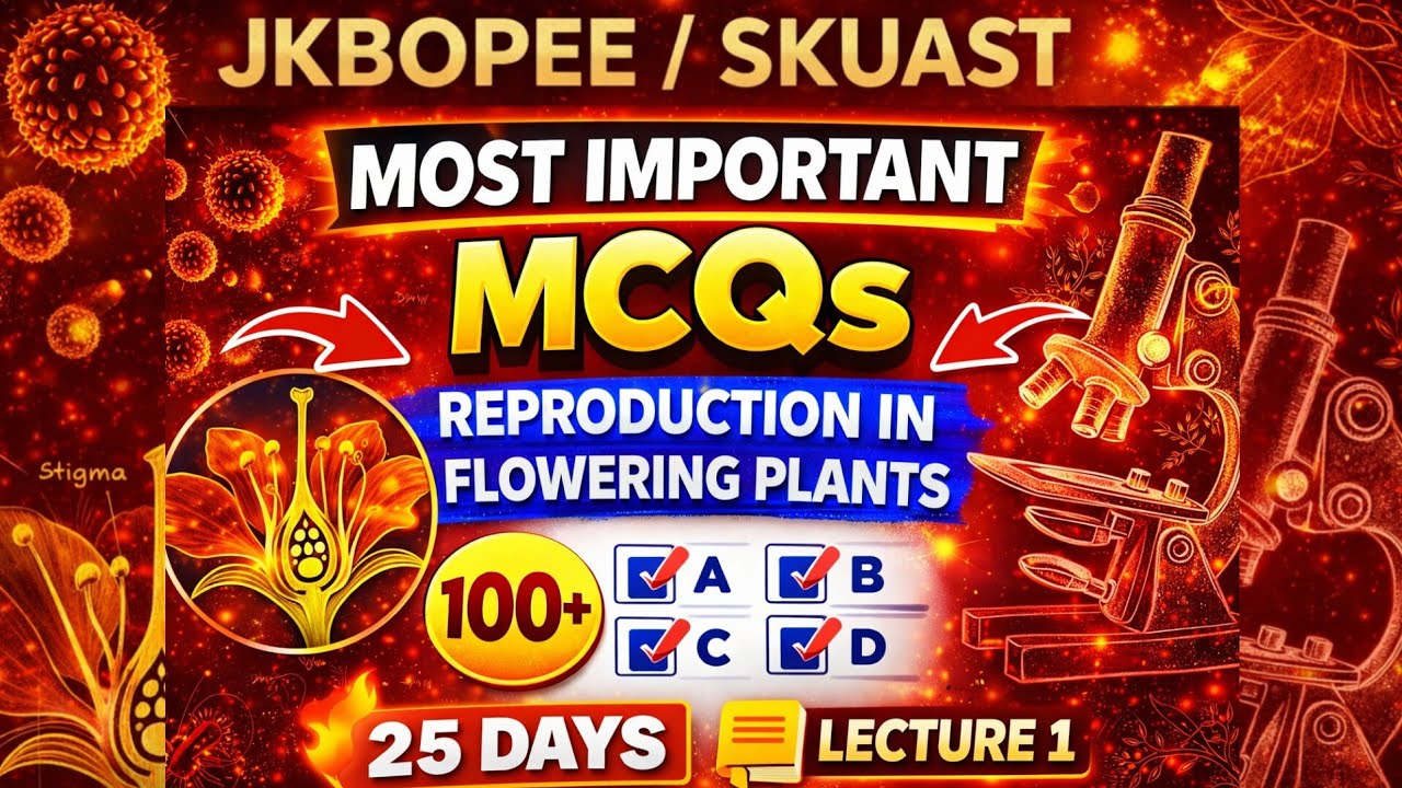 Most important MCQs for Bopee Bsc Nursing and SKUAST Kashmir/ Jammu 25 days 25 chapters lec 1 
