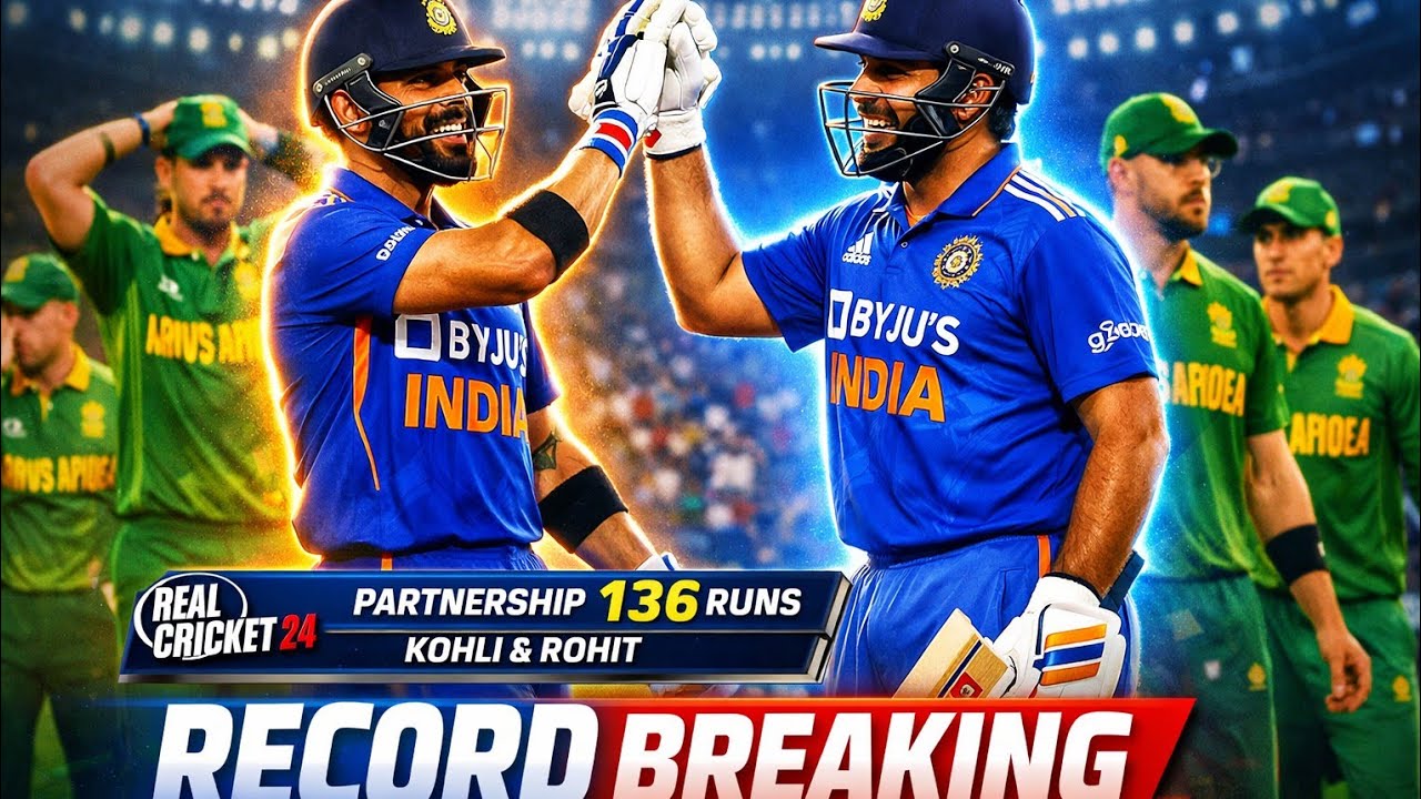 रोहित–कोहली की तूफानी 136 रन की साझेदारी 💥 | Real Cricket 24