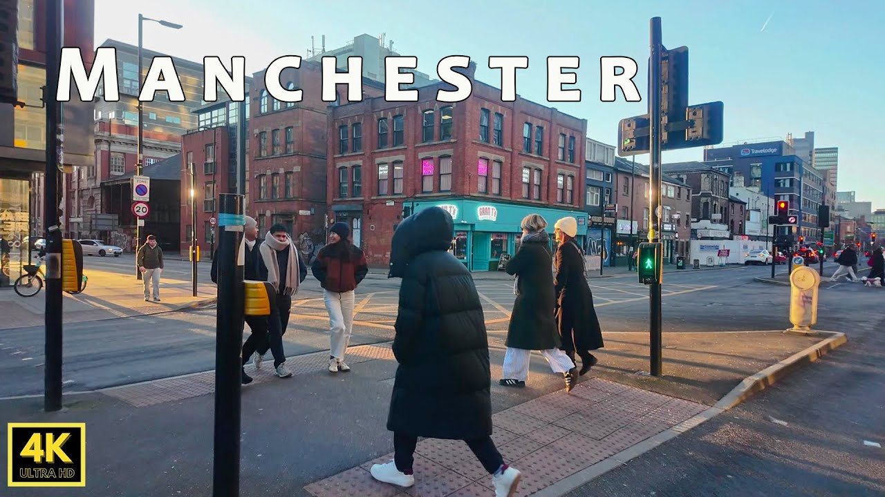 🇬🇧 Cold winter day from Ancoats to Deansgate-Castlefield encounter the old houses & new skyscrapers