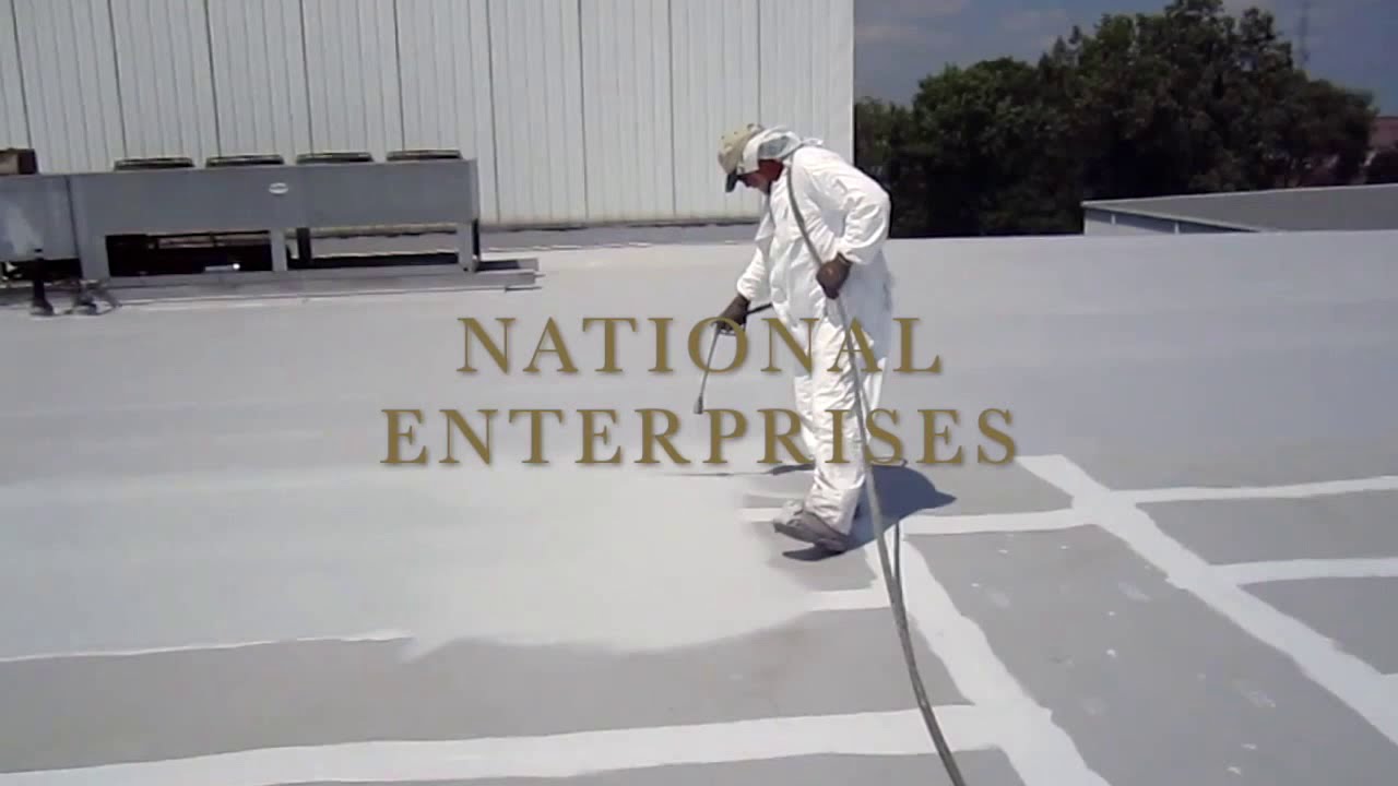 ROOF COATING BY AIRLESS PAINT SPRAYERS - A DEMONSTRATION BY NATIONAL ENTERPRISES