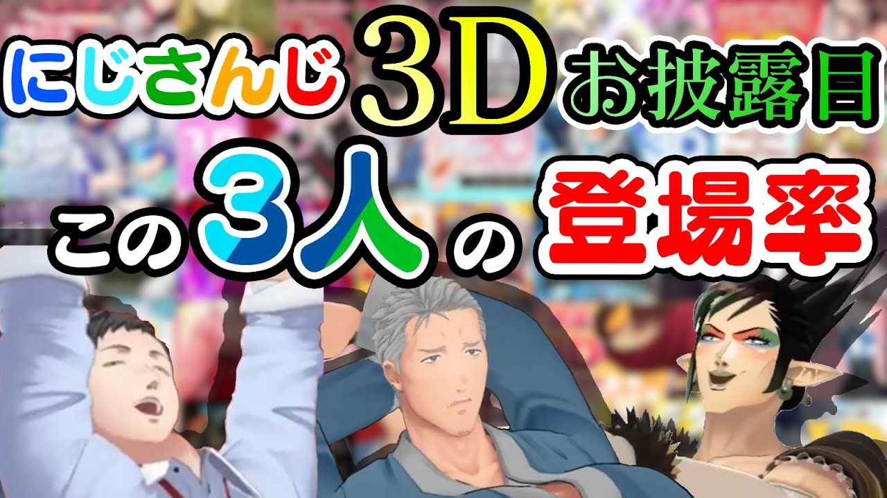 チャイカ、舞元、社は3Dお披露目にどのくらい登場しているのか？【花畑チャイカ/舞元啓介/社築/にじさんじ切り抜き】