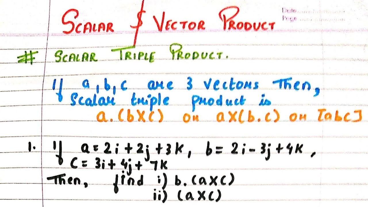 Scalar triple product from vector analysis | Bsc and BA Maths