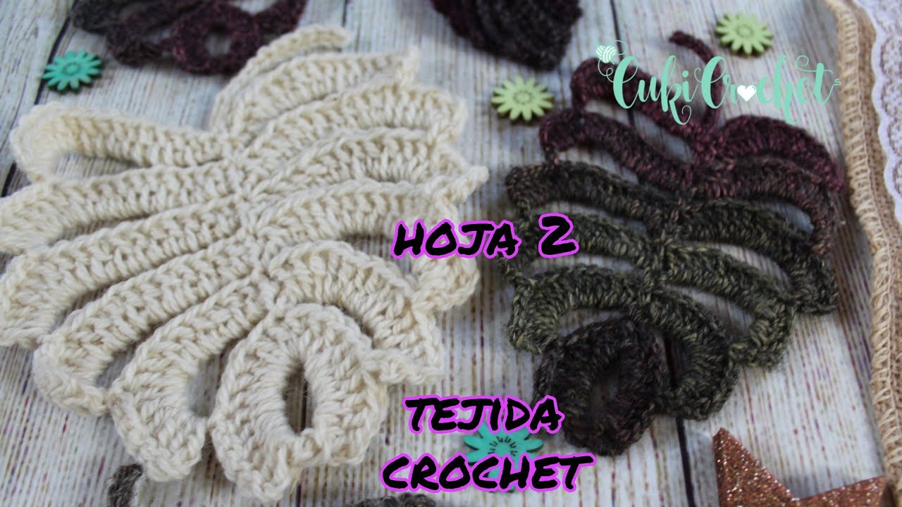 Tejer a crochet Hoja. Mod. 2 Monstera (Reto Cuki)