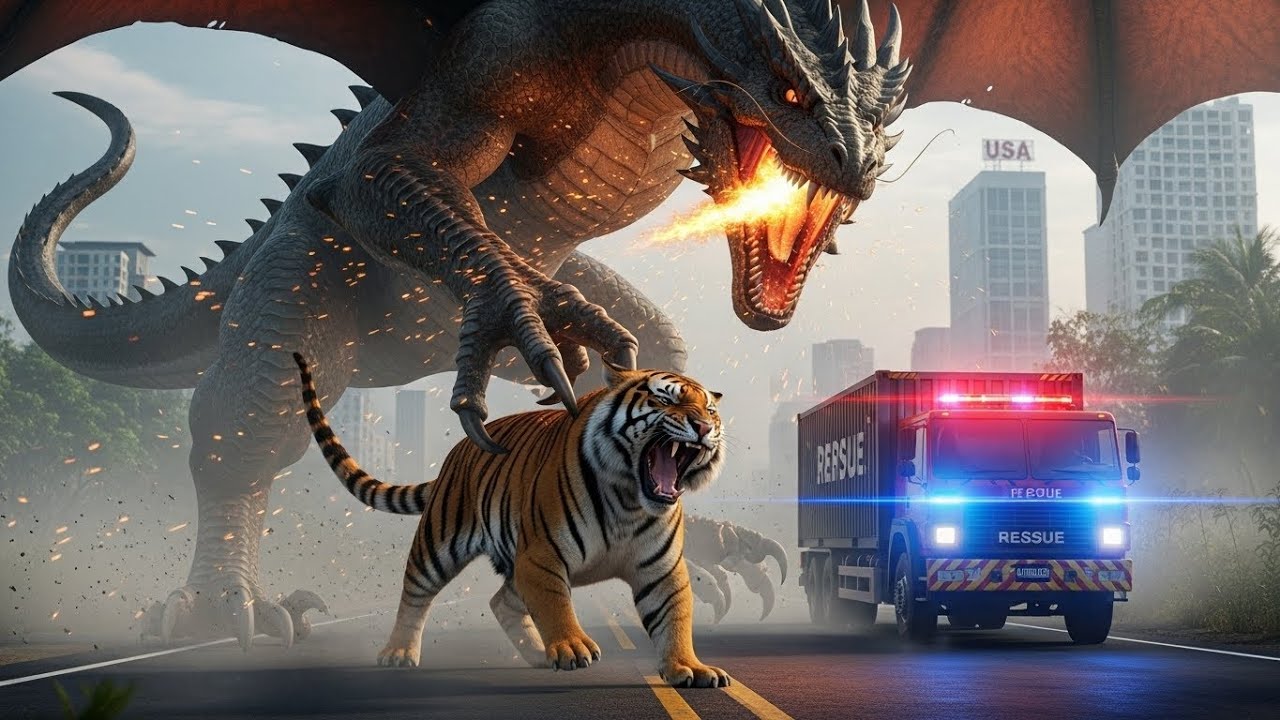 DRAGON vs TIGER in USA City Jungle — Unbelievable Rescue Scene ! @TITANICOMG