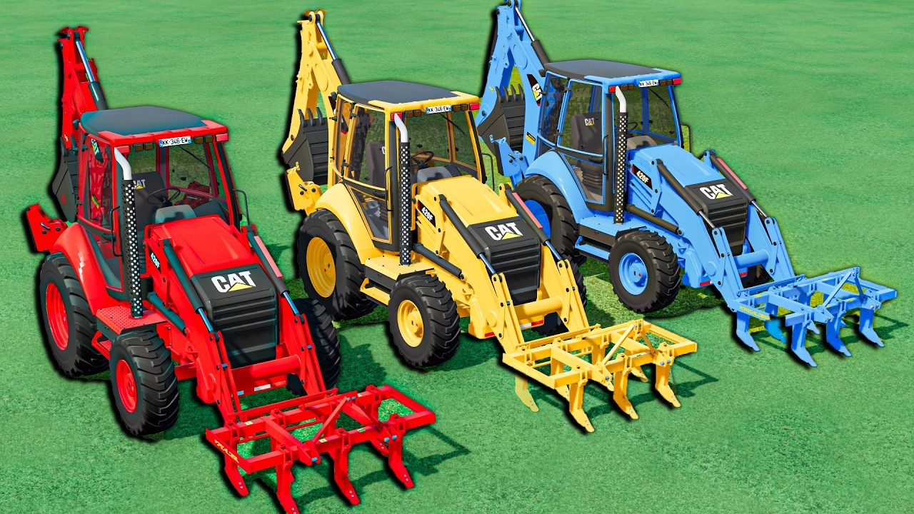 TRANSPORTING EXCAVATOR, BACKHOE & HEAVY MACHINERY WITH BIG TRUCKS ! Farming Simulator 22