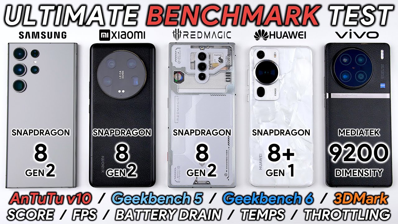 Samsung S23 Ultra vs Xiaomi 13 Ultra / RedMagic 8 Pro / Huawei P60 Pro / Vivo X90 Pro Benchmark Test
