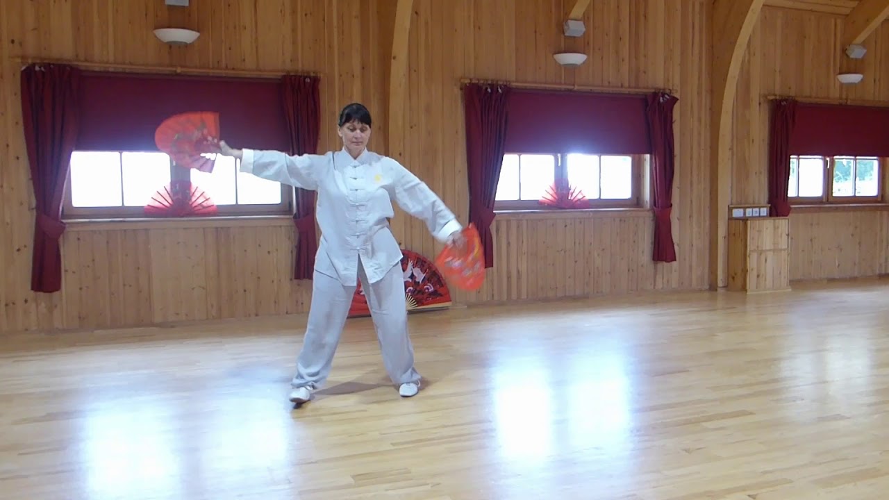 Double Fan Tai Chi Form - Front and Back View