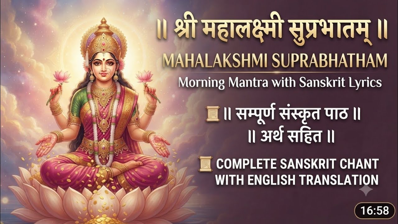 Maha lakshmi Suprabhatam || Lyrics || Sanskrit - English.