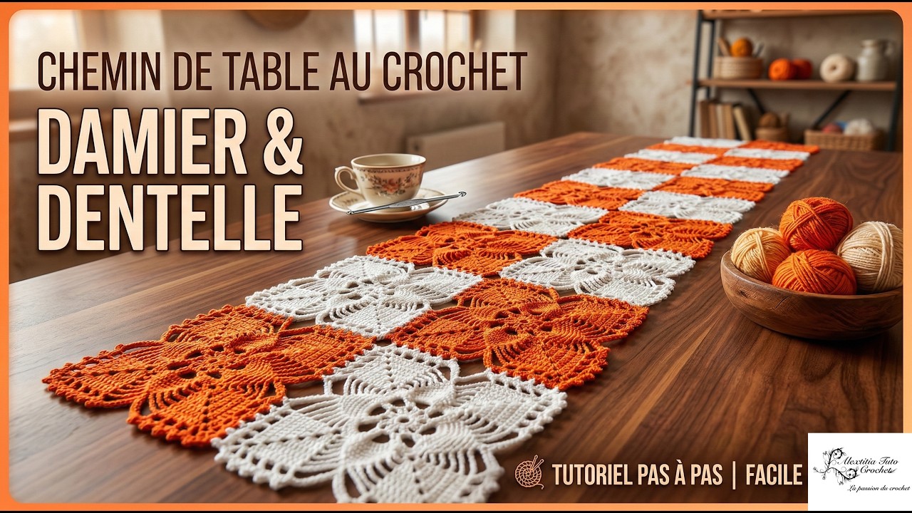 Chemin de table au crochet @Alextitia Tuto Crochet