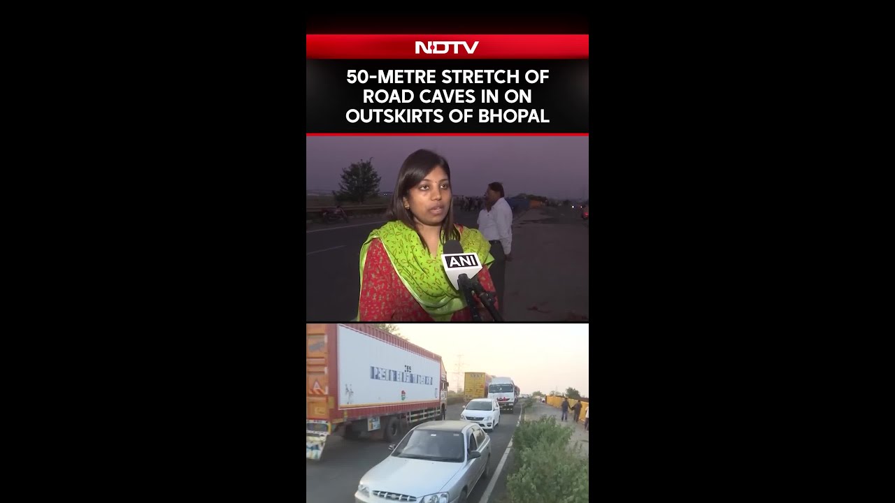 Madhya Pradesh | Major Road Collapse In Madhya Pradesh Leaves 30-Foot-Deep Crater